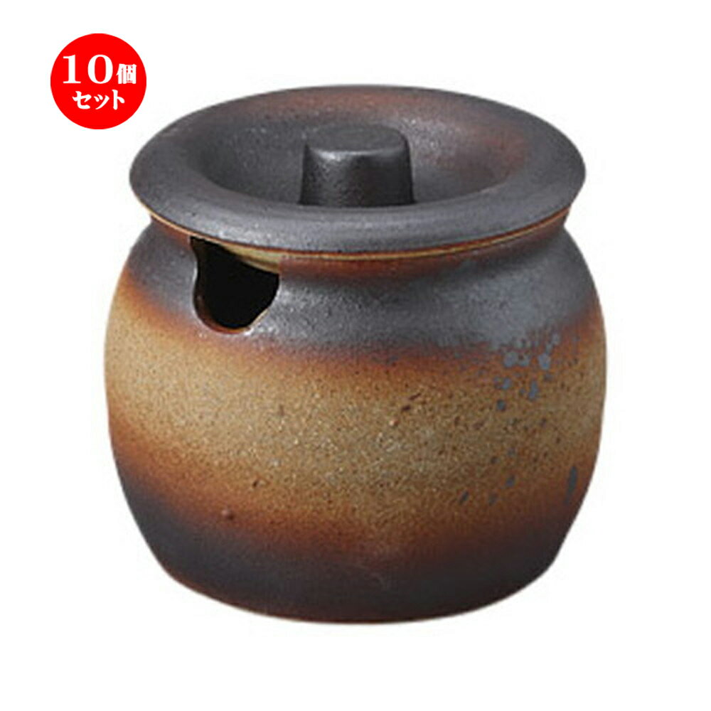 10個セット カメ 備前風薬味入れ　3号 [10.5 x 10cm] 土物 | 人気 おすすめ 食器 洋食器 業務用 飲食店 カフェ うつわ 器 おしゃれ かわいい ギフト プレゼント 誕生日 贈答品 食器セット 食器セット