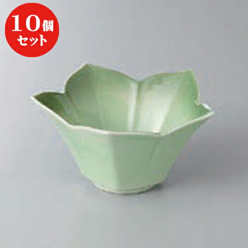 10個セット ☆ 小鉢 ☆緑彩花型小鉢 [ 11.2 x 5.7cm ] | 小鉢 小 小さい 鉢 ボウル 万能 人気 おすすめ 食器 業務用 飲食店 カフェ うつわ 器 おしゃれ かわいい ギフト プレゼント内祝い 結婚祝い 誕生日 贈り物 贈答品 食器セット