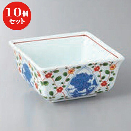 10個セット ☆ 小鉢 ☆赤入山水四角中鉢 [ 10 x 10 x 5cm ] | 小鉢 小 小さい 鉢 ボウル 万能 人気 おすすめ 食器 業務用 飲食店 カフェ うつわ 器 おしゃれ かわいい ギフト プレゼント内祝い 結婚祝い 誕生日 贈り物 贈答品 食器セット