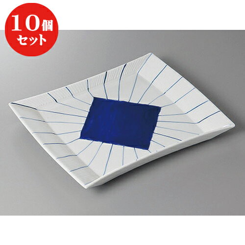 10個セット ☆ 長角盛皿 ☆紺筋盆皿 [ 28.5 x 22.4 x 2.5cm ] | 盛皿 和食 取り皿 居酒屋 人気 おすすめ 食器 業務用 ファミリー 飲食店 カフェ うつわ ホテル 家庭用 器 おしゃれ SNS 内祝い ギフト プレゼント パーティ 引き出物 誕生日 記念日 贈り物 SNS 食器セット