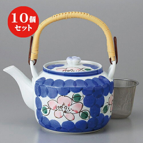 10個セット 有田土瓶 /新山茶花6号土瓶(Uアミ付) [ 19 x 14 x 12cm 1000cc ] | ポット 急須 土瓶 お茶 大きい 一服 まったり 人気 おすすめ 食器 業務用 飲食店 カフェ うつわ 器 おしゃれ かわいい ギフト プレゼント 引き出物 誕生日 贈り物 贈答品 食器セット
