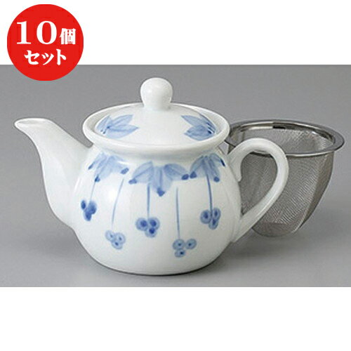 10個セット ☆ ポット ☆しだれ花染付ポット [ 10.5 x 11cm 350cc ] | 人気 おすすめ 食器 洋食器 業務用 飲食店 カフェ うつわ 器 おしゃれ かわいい ギフト プレゼント 誕生日 贈答品 食器セット 食器セット(3)