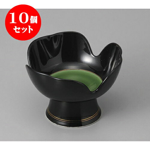 10個セット 小鉢 有田焼黒釉緑掛分高台小鉢 [13 x 9cm] | 小鉢 小 小さい 鉢 ボウル 万能 人気 おすすめ 食器 業務用 飲食店 カフェ うつわ 器 おしゃれ かわいい ギフト プレゼント内祝い 結婚祝い 誕生日 贈り物 贈答品 食器セット