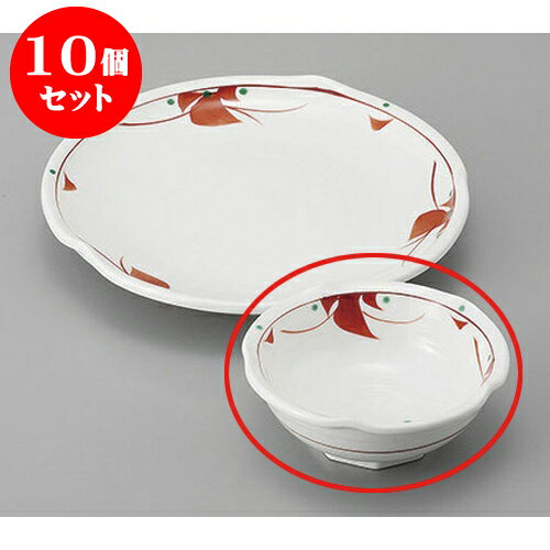 10個セット 呑水 赤絵小花呑水 [11.5 x 4.5cm] 強化 | 和食器 呑水 とんすい 玉割 料亭 ホテル 食器 業務用 飲食店 カフェ うつわ 器 おしゃれ かわいい ギフト プレゼント 内祝い 誕生日 贈り物 贈答品 おすすめ 食器セット