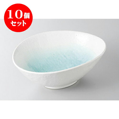 10個セット 大鉢・盛鉢 白流水フリ