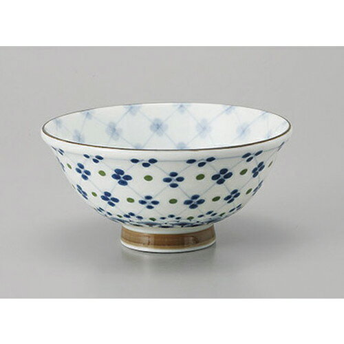 中平 格子の花青軽量反茶碗 [12.2 x 6cm] | ちゃわん お茶碗 飯碗 ご飯茶碗 白米 人気 おすすめ 食器 業務用 飲食店 カフェ うつわ 器 おしゃれ かわいい ギフト プレゼント 引き出物 誕生日 贈り物 贈答品