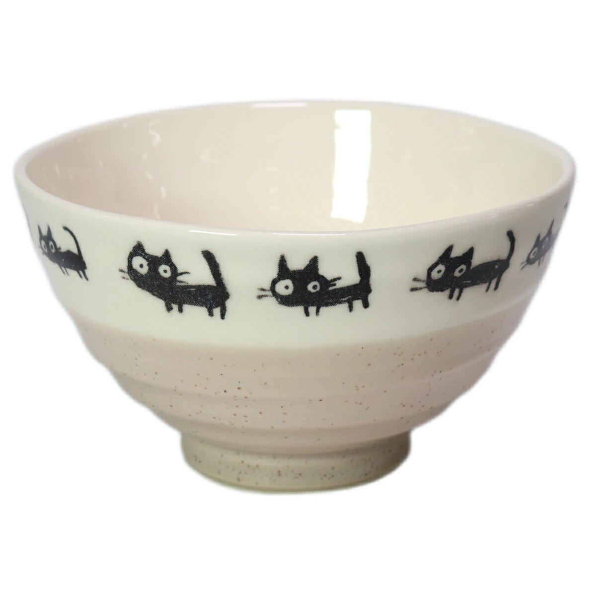 5個セット 夫婦茶碗 黒ねこベージュ飯碗 [11.2 x 6.5cm] | 茶碗 湯呑 ペア 夫婦 湯のみ ちゃわん 人気 おすすめ 食器 業務用 飲食店 カフェ うつわ 器 おしゃれ かわいい ギフト プレゼント 引き出物 誕生日 贈り物 贈答品