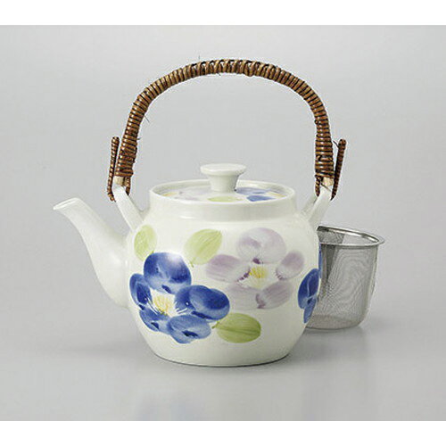 土瓶 二色廻り花U付8号土瓶 [1400cc] 輸入品 | ポット 急須 土瓶 お茶 大きい 一服 まったり 人気 おす..