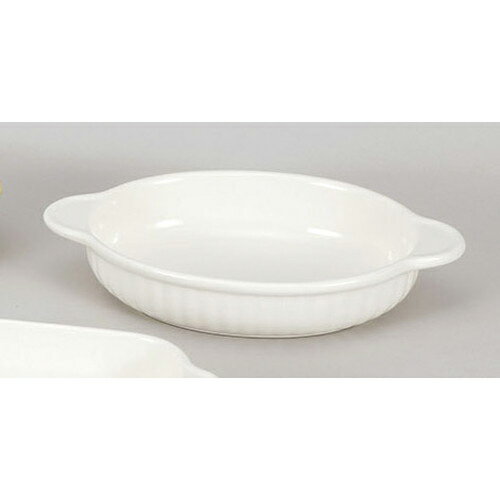 洋陶単品 (白)小判グラタン(メ) [23 x 14 x 4cm] 土物 | グラタン スープ ドリア アヒージョ シチュー ..