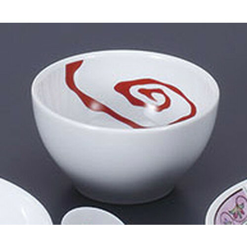 中華単品 雲竜13cm深ボール白釉赤柄 [12.8 x 7.2cm] | スープ 汁椀 フカヒレ ライス 飯碗 チャーハン ..