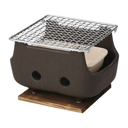 コンロ 黒角コンロ(小) [18.3 x 14.5 x 11.5cm] 直火 【料亭 旅館 和食器 飲食店 業務用】