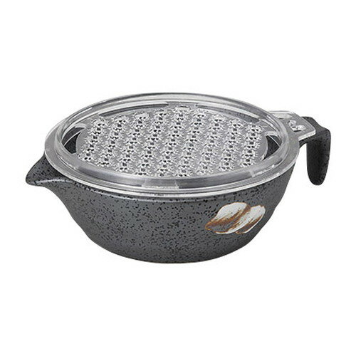 おろし器 黒刷毛オロシ器付おろし鉢 [17 x 13.3 x 4.6cm] 【料亭 旅館 和食器 飲食店 業務用】