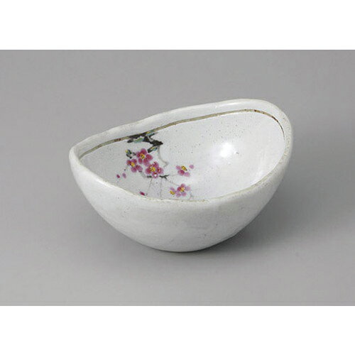 変形小鉢罫書紅梅5.0楕円鉢[14...