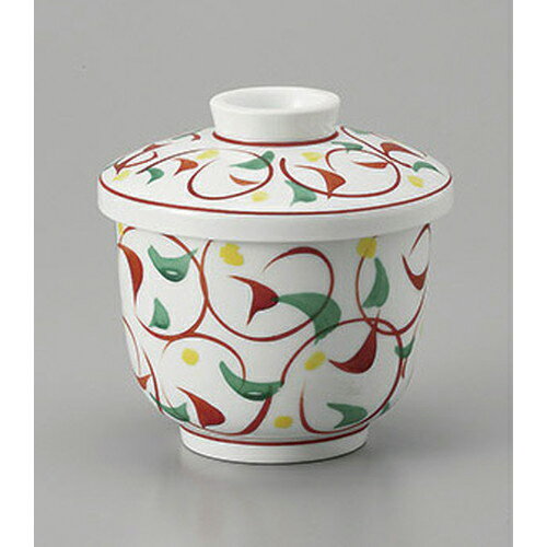 むし碗 赤絵唐草ムシ碗 [8.5 x 8.5cm] | 茶碗蒸し ちゃわんむし 蒸し器 寿司屋 碗 むし碗 食器 業務用 飲食店 おしゃれ かわいい ギフト プレゼント 引き出物 誕生日 贈り物 贈答品