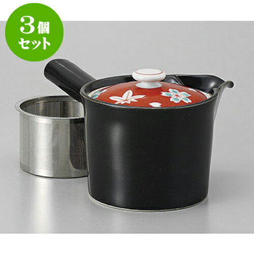 3個セット 有田焼急須 有田焼赤濃春秋黒SS急須 [10 x 9.5cm 375cc] | ポット 急須 きゅうす 土瓶 お茶 一服 まったり 人気 おすすめ 食器 業務用 飲食店 カフェ うつわ 器 おしゃれ かわいい ギフト プレゼント 引き出物 誕生日 贈り物 贈答品 食器セット