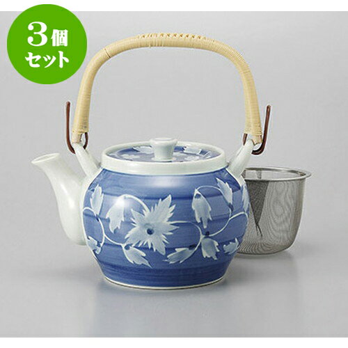 3個セット 有田焼土瓶 有田焼呉須巻蔦U付6号土瓶 [950cc] | ポット 急須 土瓶 お茶 大きい 一服 まった..