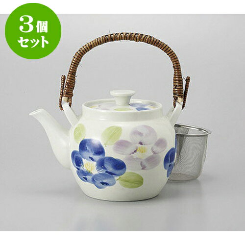 3個セット 土瓶 二色回り花U付6号土瓶 [1050cc] | ポット 急須 土瓶 お茶 大きい 一服 まったり 人気 おすすめ 食器 業務用 飲食店 カフェ うつわ 器 おしゃれ かわいい ギフト プレゼント 引き出物 誕生日 贈り物 贈答品 食器セット