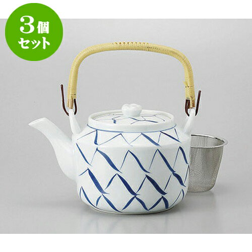 3個セット 土瓶 手描網万能茶こし付土瓶10号 [16.8 x 15cm 1450cc] | ポット 急須 土瓶 お茶 大きい 一服 まったり 人気 おすすめ 食器 業務用 飲食店 カフェ うつわ 器 おしゃれ かわいい ギフト プレゼント 引き出物 誕生日 贈り物 贈答品 食器セット