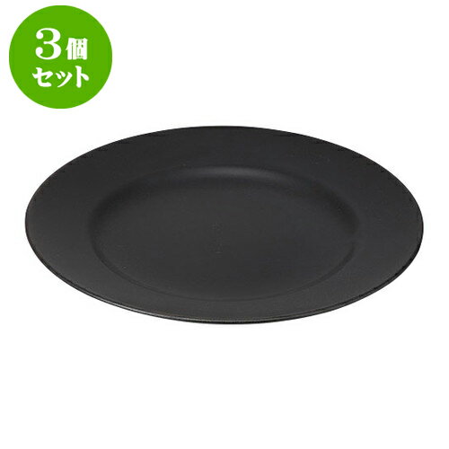3個セット 陶板 黒マット耐熱ディナー皿 [28 x 3.2cm] | 人気 おすすめ 食器 洋食器 業務用 飲食店 カフェ うつわ 器 おしゃれ かわいい ギフト プレゼント 誕生日 贈答品 食器セット 食器セット