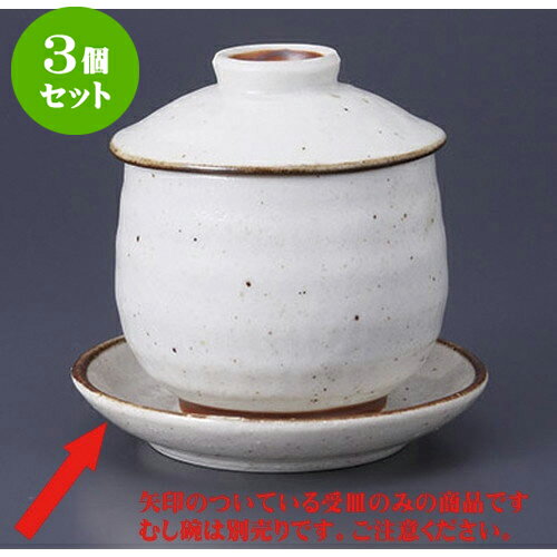 3個セット むし碗 ソバ志野受皿 [10 x 1.8cm] | 茶碗蒸し ちゃわんむし 蒸し器 寿司屋 碗 むし碗 食器 業務用 飲食店 おしゃれ かわいい ギフト プレゼント 引き出物 誕生日 贈り物 贈答品