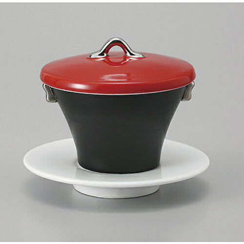 むし碗 赤蓋(皿付)スイーツカップ [9.7 x 9cm 120cc] 強化 | 茶碗蒸し ちゃわんむし 蒸し器 寿司屋 碗 むし碗 食器 業務用 飲食店 おしゃれ かわいい ギフト プレゼント 引き出物 誕生日 贈り物 贈答品