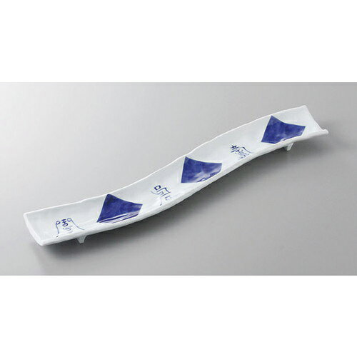 前菜皿 染付寿づくし細長皿 [40 x 6.5 x 2.4cm] 強化 イングレ | 付出 前菜 アラカルト 人気 おすすめ 食器 業務用 飲食店 カフェ うつわ 器 おしゃれ かわいい ギフト プレゼント 引き出物 誕生日 贈り物 贈答品