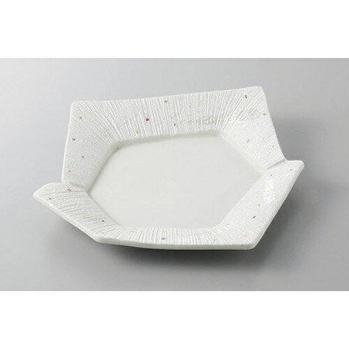 前菜皿 点紋変形六角皿 [28 x 23 x 3cm] | 付出 前菜 アラカルト 人気 おすすめ 食器 業務用 飲食店 カフェ うつわ 器 おしゃれ かわいい ギフト プレゼント 引き出物 誕生日 贈り物 贈答品(3.0)