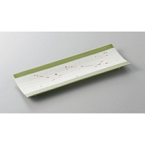 付出皿 渕グリン赤飛しラスター千筋長皿 [26.4 x 9.5 x 1.9cm] | 付出 前菜 アラカルト 人気 おすすめ 食器 業務用 飲食店 カフェ うつわ 器 おしゃれ かわいい ギフト プレゼント 引き出物 誕生日 贈り物 贈答品