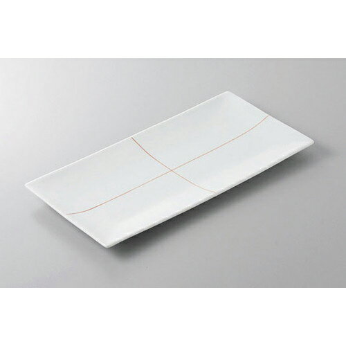 ほっけ皿 有田焼チェックプレート(長角)R [29.7 x 14.7 x 1.7cm] | 焼き物皿 ステーキ皿 サンマ 焼き魚 食器 業務用 飲食店 カフェ う..