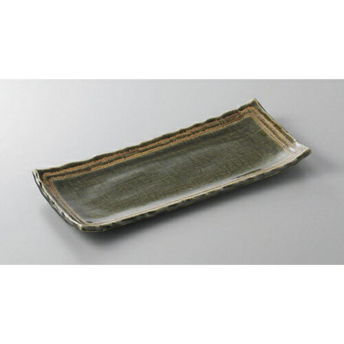 あゆ・さんま皿 織部ラインさんま皿 [28.5 x 21.3 x 2.8cm] 土物 | 焼き物皿 ステーキ皿 サンマ 焼き魚 食器 業務用 飲食店 カフェ うつわ 器 おしゃれ かわいい お洒落 ギフト プレゼント 引き出物 内祝い 結婚祝い 誕生日 贈り物 贈答品 おすすめ 人気