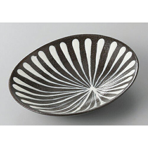 銘々皿 スリップウェア楕円皿(千段) [16.2 x 13.3 x 3cm] 土物 | 取り皿 フルーツ皿 菓子皿 食器 業務用 飲食店 カフェ うつわ 器 おしゃれ かわいい お洒落 可愛いギフト プレゼント 引き出物 内祝い 結婚祝い 誕生日 贈り物 贈答品 おすすめ 人気