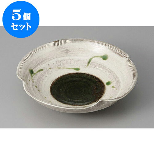 5個セット 向付 粉引織部散し四方押し向付 [18.3 x 4.6cm] | 和食器 鉢 小鉢 ボウル 浅鉢 料亭 ホテル 食器 業務用 飲食店 カフェ うつわ 器 おしゃれ かわいい ギフト プレゼント 内祝い 誕生日 贈り物 贈答品 おすすめ 食器セット