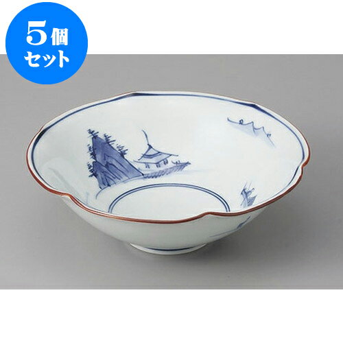 5個セット中鉢有田焼手描洸琳山水な...