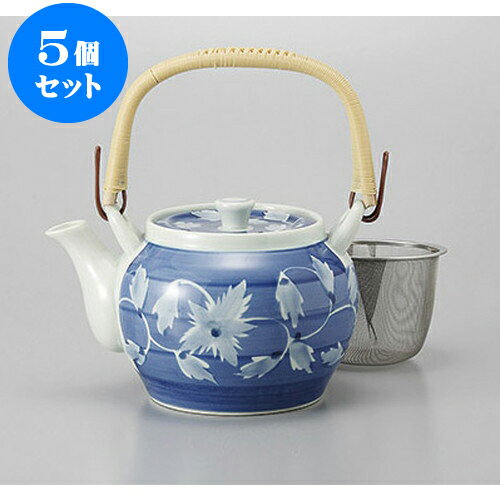 5個セット 有田焼土瓶 有田焼呉須巻蔦U付6号土瓶 [950cc] | ポット 急須 土瓶 お茶 大きい 一服 まったり 人気 おすすめ 食器 業務用 飲食店 カフェ うつわ 器 おしゃれ かわいい ギフト プレゼント 引き出物 誕生日 贈り物 贈答品 食器セット