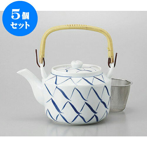 5個セット 土瓶 手描網万能茶こし付土瓶6号 [14.1 x 12.3cm 840cc] | ポット 急須 土瓶 お茶 大きい 一服 まったり 人気 おすすめ 食器 業務用 飲食店 カフェ うつわ 器 おしゃれ かわいい ギフト プレゼント 引き出物 誕生日 贈り物 贈答品 食器セット