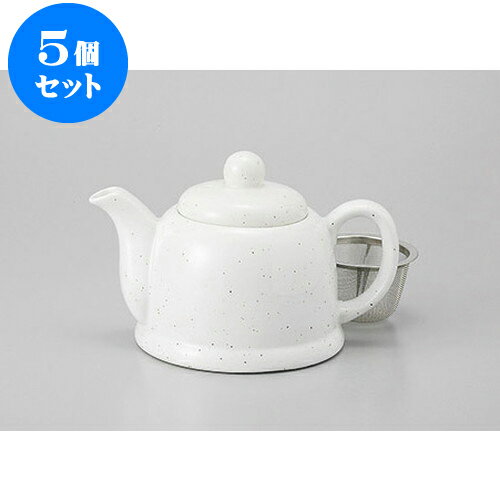 5個セット ポット 粉引ケトルポット(茶こし付) [11.6 x 17 x 10.6cm 440cc] | ポット 急須 土瓶 紅茶 コーヒー まったり 人気 おすすめ 食器 業務用 飲食店 カフェ うつわ 器 おしゃれ かわいい ギフト プレゼント 引き出物 誕生日 贈り物 贈答品 食器セット