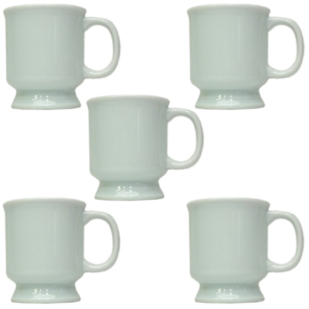 5個セット 碗皿 青磁厚口高台コーヒー碗 [10 x 7.4 x 8.7cm 160cc] | コーヒー カップ ティー 紅茶 喫..