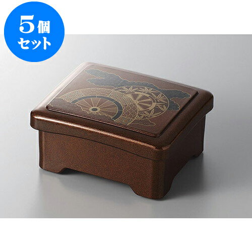 5個セット 重 御所車内朱新光月丼重 [16.7 x 14.3 x 8cm] 塗 | お重 鰻 天丼 かつ丼 うどん そば 蕎麦 プレゼント ギフト 結婚祝い 引き出物 内祝い 開店祝い 退職祝い 贈答品 贈り物 人気 通販 おしゃれ かわいい 業務用 飲食店