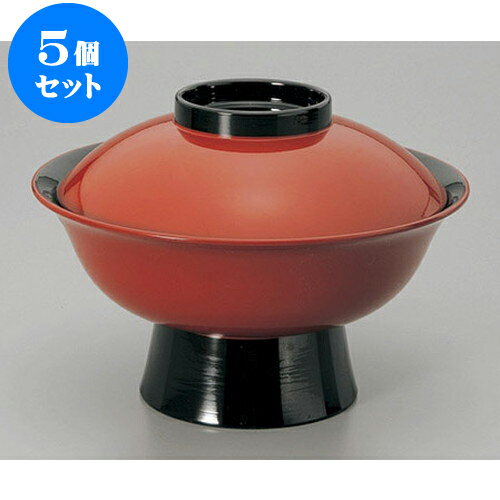 5個セット 煮物椀 朱ツバ黒6寸飛龍椀 [17.8 x 12.8cm] | 煮物 料亭 旅館 割烹 碗 人気 おすすめ 食器 ..