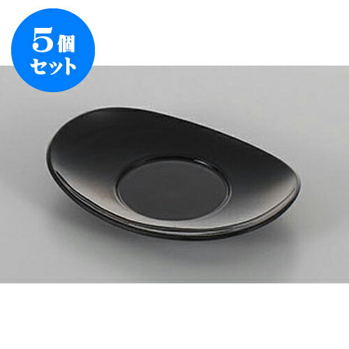 5個セット 茶托 小判茶托黒塗　1枚 [13 x 9.7 x 2.2cm] | 茶たく コースター 一服 人気 おすすめ 食器 業務用 飲食店 カフェ うつわ 器 おしゃれ かわいい ギフト プレゼント 引き出物 誕生日 贈り物 贈答品 食器セット