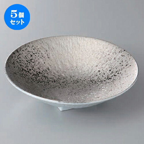 5個セット ☆ 向付 ☆プラチナとちり丸皿(小) [ 17 x 4.5cm ] | 和食器 鉢 小鉢 ボウル 浅鉢 料亭 ホテル 食器 業務用 飲食店 カフェ うつわ 器 おしゃれ かわいい ギフト プレゼント 内祝い 誕生日 贈り物 贈答品 おすすめ 食器セット