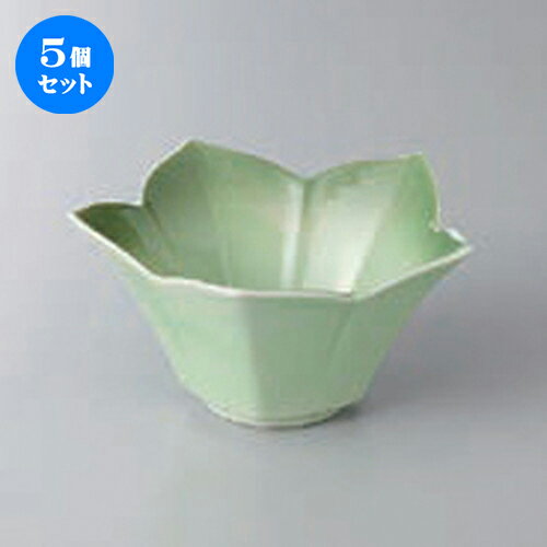 5個セット☆ 小鉢 ☆緑彩花型小鉢 [ 11.2 x 5.7cm ] | 小鉢 小 小さい 鉢 ボウル 万能 人気 おすすめ 食器 業務用 飲食店 カフェ うつわ 器 おしゃれ かわいい ギフト プレゼント内祝い 結婚祝い 誕生日 贈り物 贈答品 食器セット