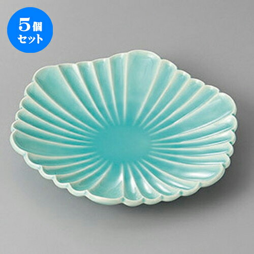 5個セット☆ 前菜皿 ☆マリンブルー菊彫六角皿 [ 18.6 x 17.6 x 3.5cm ] | 付出 前菜 アラカルト 人気 おすすめ 食器 業務用 飲食店 カフェ うつわ 器 おしゃれ かわいい ギフト プレゼント 引き出物 誕生日 贈り物 贈答品 食器セット