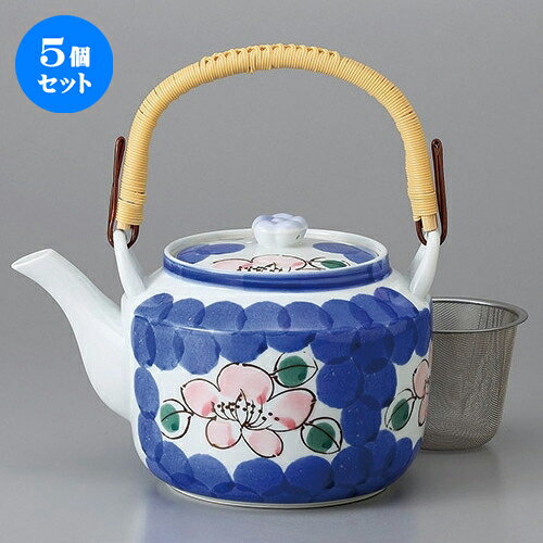 5個セット 有田土瓶 /新山茶花6号土瓶(Uアミ付) [ 19 x 14 x 12cm 1000cc ] | ポット 急須 土瓶 お茶 大きい 一服 まったり 人気 おすすめ 食器 業務用 飲食店 カフェ うつわ 器 おしゃれ かわいい ギフト プレゼント 引き出物 誕生日 贈り物 贈答品 食器セット