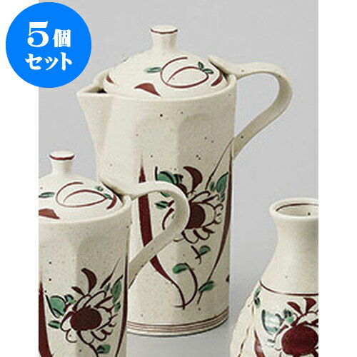 5個セット 冷酒 華赤絵燗冷酒器大 [12.3 x 7.8 x 15.6cm 350cc] | 熱燗 冷酒 日本酒 お酒 バー bar 晩酌 人気 おすすめ 食器 業務用 飲食店 カフェ うつわ 器 おしゃれ かわいい ギフト プレゼント 引き出物 誕生日 贈り物 贈答品 食器セット