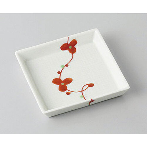 小皿 有田焼帯花紋(赤)角小皿 [8 x 8 x 1cm] | 小皿 取り皿 人気 おすすめ 食器 業務用 飲食店 小さいお皿 カフェ うつわ 器 おしゃれ かわいい ギフト プレゼント 引き出物 誕生日 贈り物 贈答品 SNS 便利 内祝い 開店祝 普段使い 引っ越し祝い
