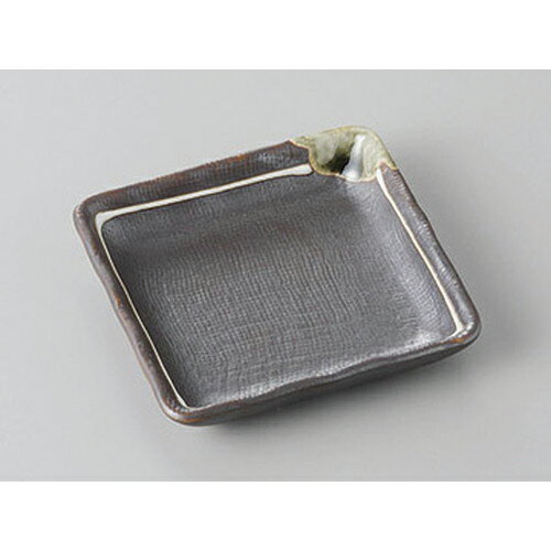 小皿 鉄釉一珍ライン正角小皿 [8.5 x 1.5cm] | 小皿 取り皿 人気 おすすめ 食器 業務用 飲食店 小さいお皿 カフェ うつわ 器 おしゃれ ..