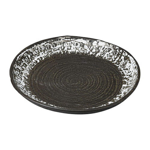丸盛皿 黒茶渦三ツ足13.0皿 [40 x 8cm] | 盛り皿 盛皿 人気 おすすめ フルーツ皿 パーティー パスタ皿 食器 業務用 飲食店 カフェ うつわ 器 ギフト プレゼント 引き出物 誕生日 贈り物 贈答品 おしゃれ かわいい
