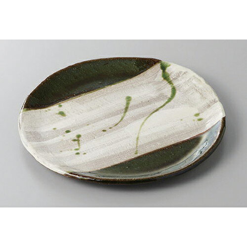 丸盛皿 織部掛け分たたら七寸皿 [21.7 x 1.8cm] 土物 | 盛り皿 盛皿 人気 おすすめ フルーツ皿 パーテ..