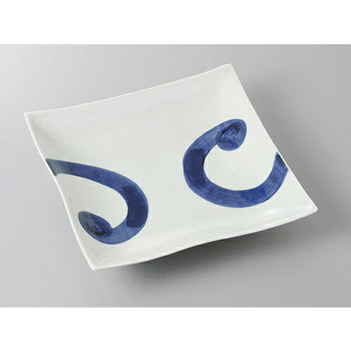 正角盛皿 有田焼渦紋角浅大鉢 [23 x 23 x 4.5cm 1000cc] | 盛り皿 盛皿 人気 おすすめ フルーツ皿 パーティー パスタ皿 食器 業務用 飲食店 カフェ うつわ 器 ギフト プレゼント 引き出物 誕生日 贈り物 贈答品 おしゃれ かわいい(3.0)